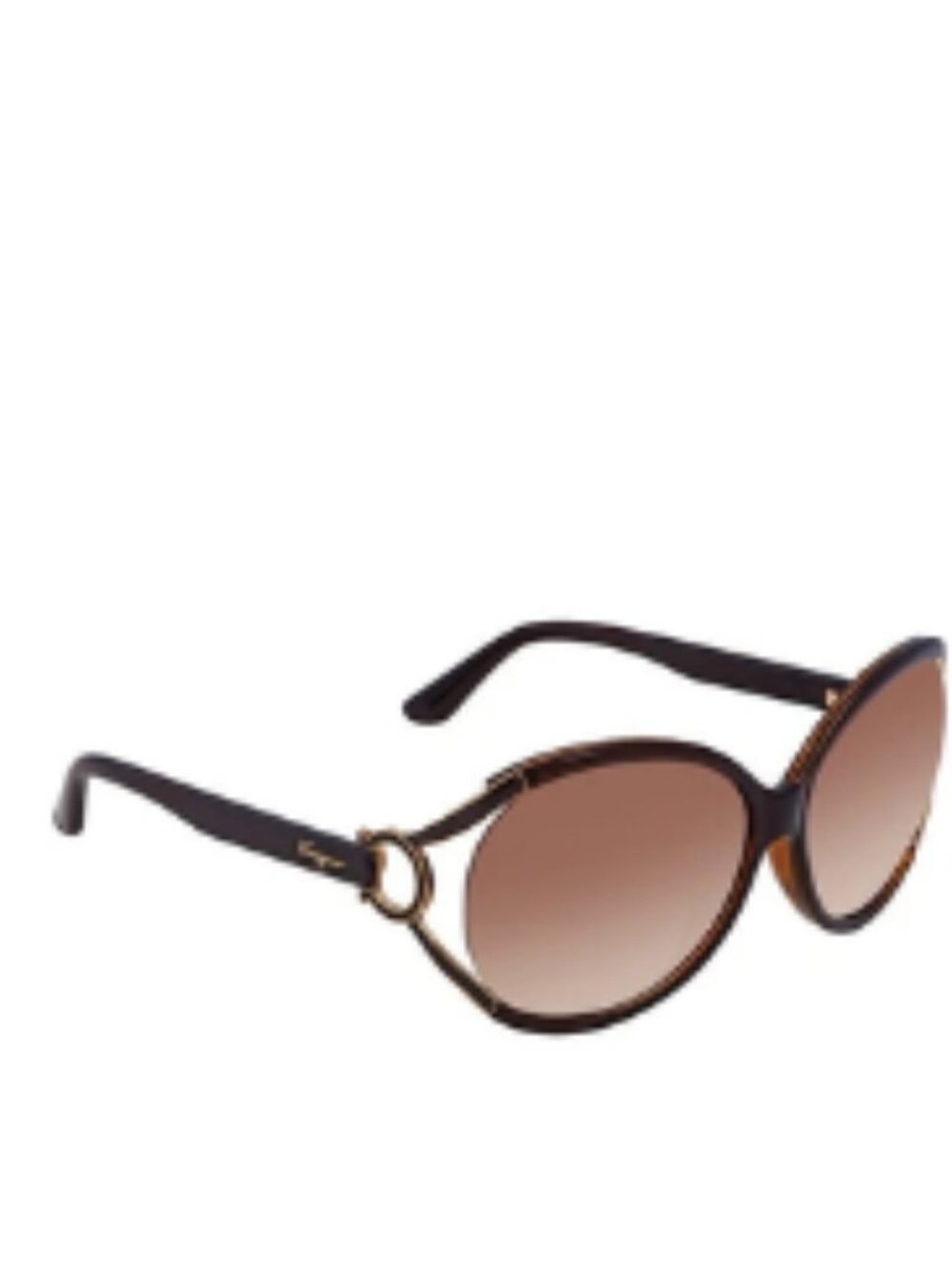 Salvatore Ferragamo Women's Brown Gradient Round Sunglasses SF600S NEW Original